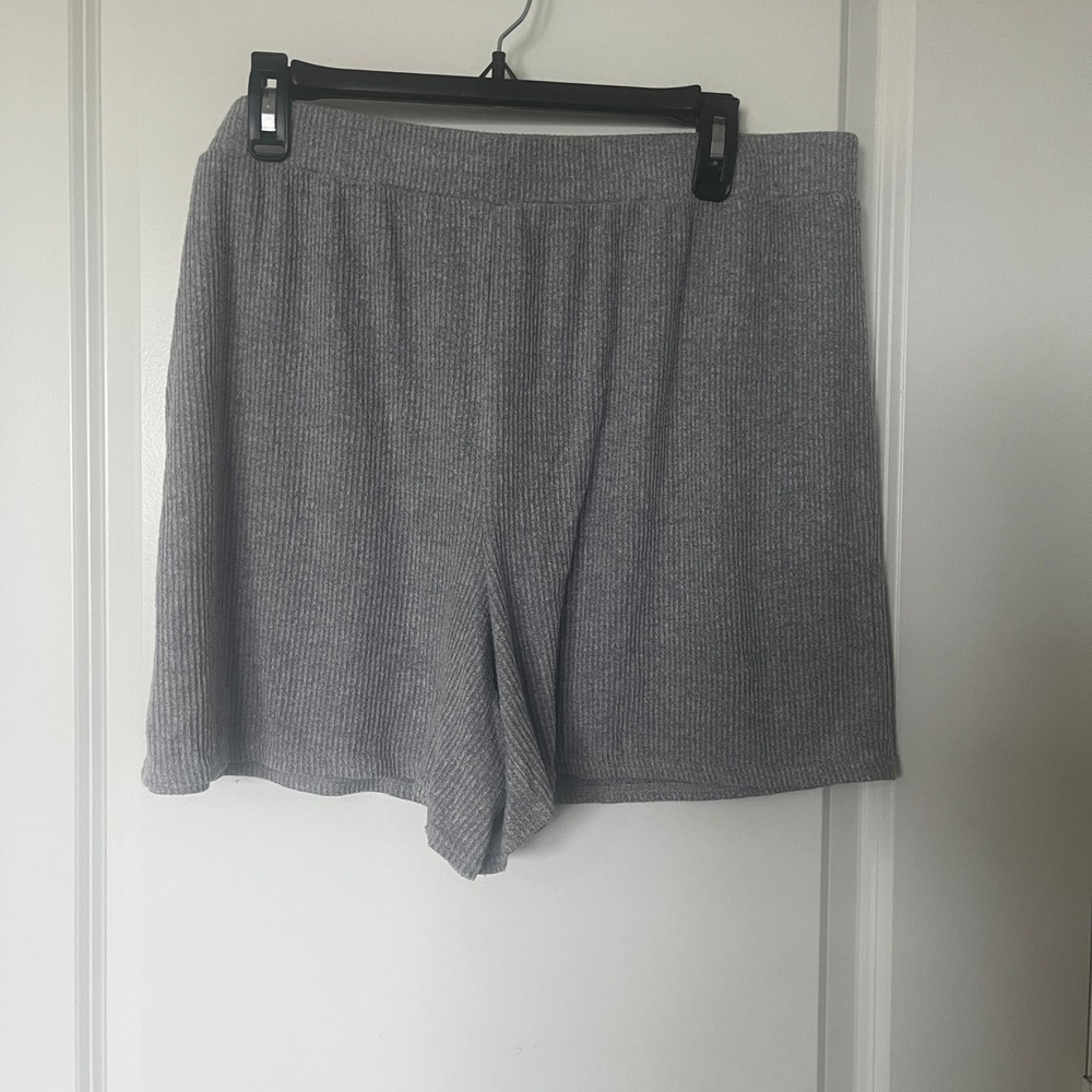 Women's‎ Open Edit Gray Ribbed Lounge Shorts XL